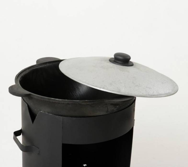 Набор для плова: казан 10л, печь, шумовка 42см, поварешка 47см, ляган 31см, приправа